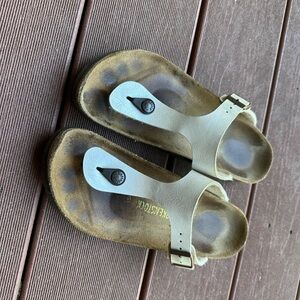 Birkenstock Gizeh Thong Sandals Ivory Slip On Cork - Womens 38 EU 7 - 7.5 US